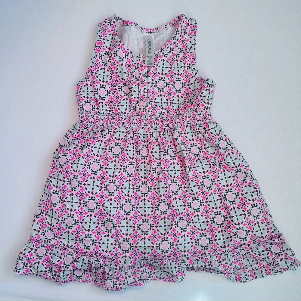 Cat & Jack Kids Matching Sets dress romper tank shorts set - Pink, green, White - Picture 12 of 15